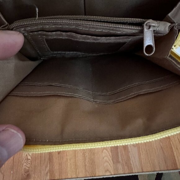 YELLOW CROSSBODY BAG, ,ULTIPLE POCKETS WITH ZIPPERS AND BUCKLE DETAILS - Picture 6 of 14